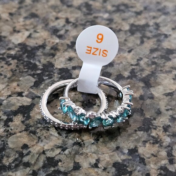 Bomb Party RBP7471 "She Won't Back Down" Paraiba Tourmaline & Diamond CZ Sz 6 - Picture 2 of 5